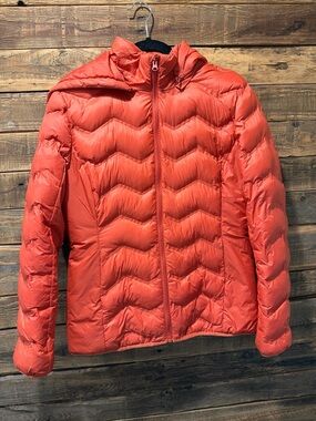 Time and Tru Coral Zip Up Jacket with removable hat